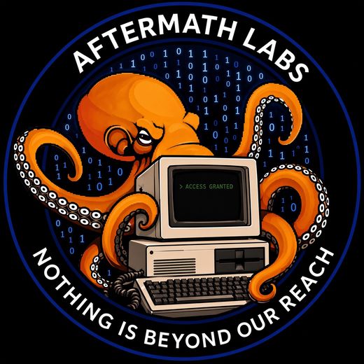 Aftermath Labs octopus and computer mark
